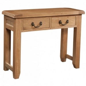 Somerset Rustic Oak Furniture 2 Drawer Console Table
