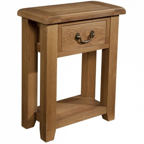 Somerset Rustic Oak Furniture 1 Drawer Console Table