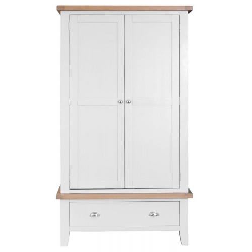Tenby White Painted Furniture Large 2 Door Wardrobe 