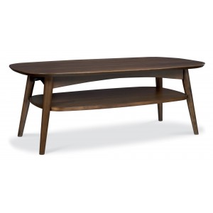 Bentley Designs Oslo Walnut Furniture Coffee Table with Shelf