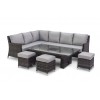 Maze Rattan Garden Furniture Venice Grey Corner Sofa Set With Rising Ice Bucket Table
