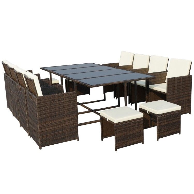 Royalcraft Garden Furniture Cannes Brown 12 Seater Cube Set