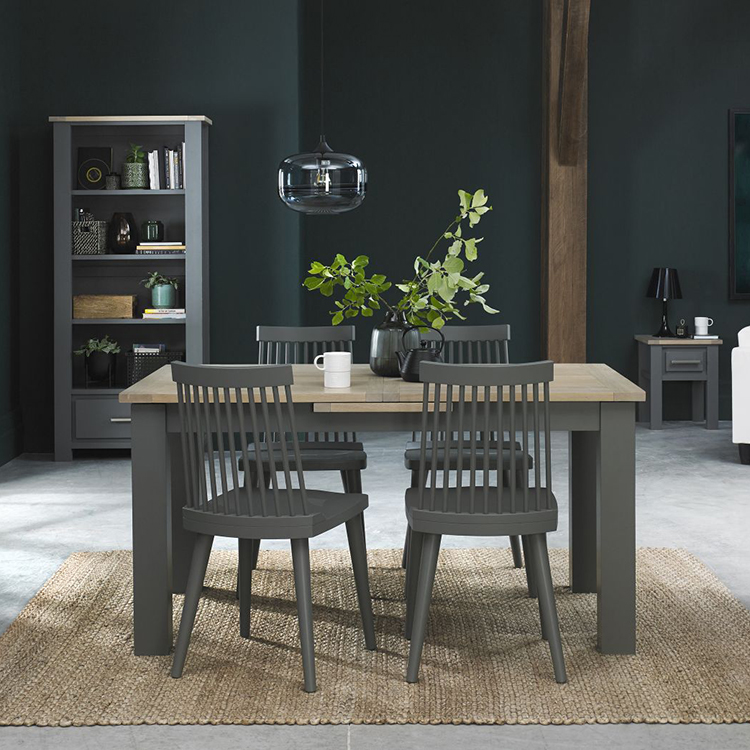 Bentley Designs Oakham Grey Painted Oak 4 6 Extension Dining Table Fusion Furniture Store