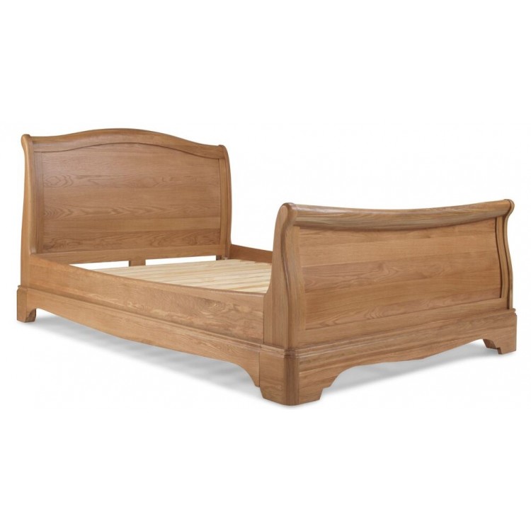 Vezelay Natural Oak Furniture King Size, Oak Sleigh Bed King Size