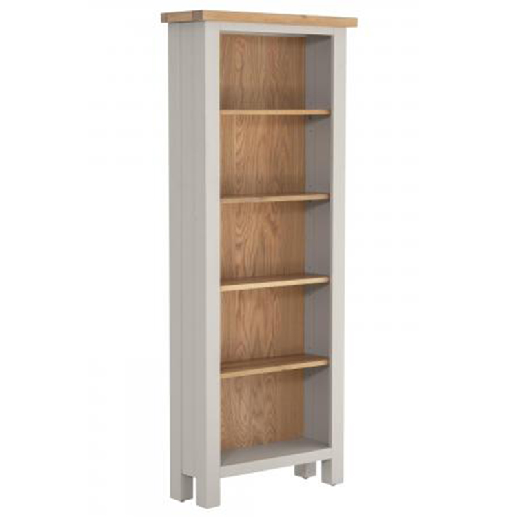 Vancouver Compact Light Grey Painted, Grey Painted Oak Bookcase