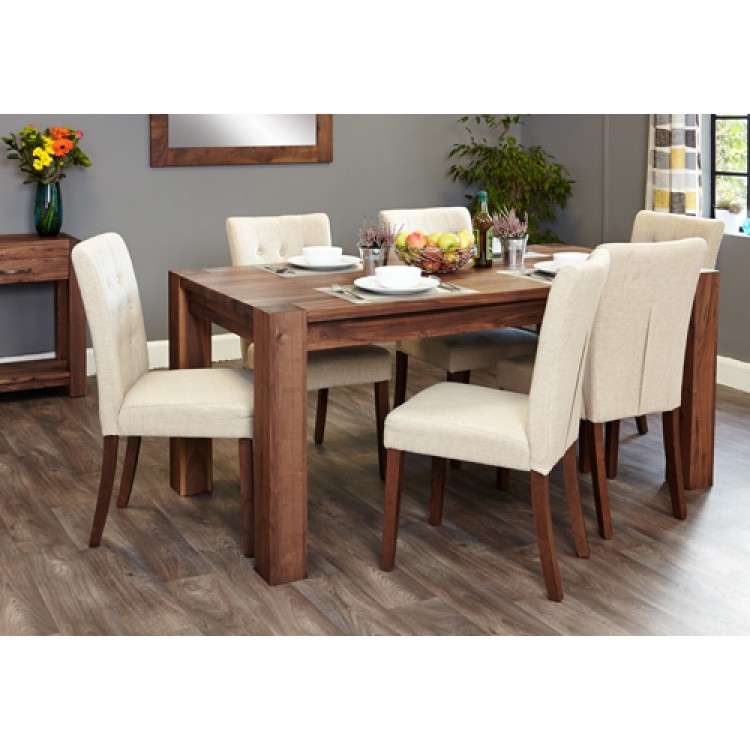 Mayan Walnut 8 Seater Chairs Set, 8 Seater Dining Table And Chairs Set