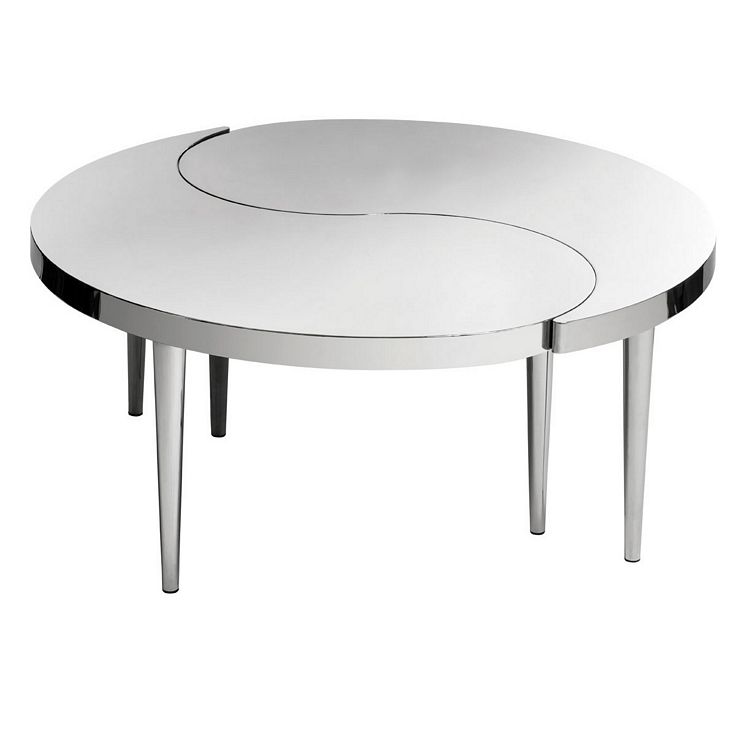 Allure Silver Finish Stainless Steel Round Coffee Table Fusion Furniture - Silver Stainless Steel Round Coffee Table Allure Silver Finish Stainless Steel Round Coffee Table Fusion Furniture - Silver Stainless Steel Round Coffee Table