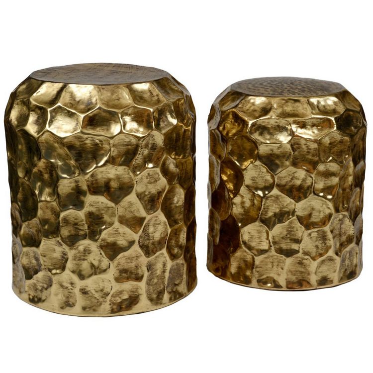 Fifty Five South Templar Set Of 2 Bronze Finish Iron Stools